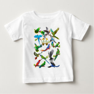 Camiseta Para Bebê Papagaios abundante