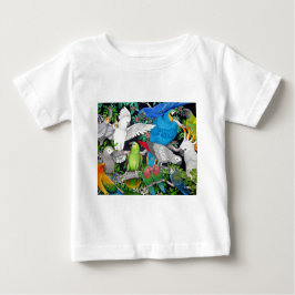 Camiseta Para Bebê Papagaios do mundo