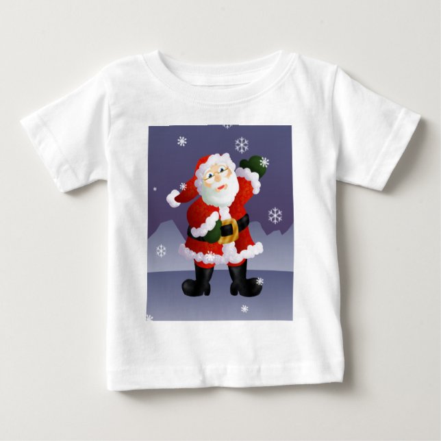 Camiseta Para Bebê Papai noel (Frente)
