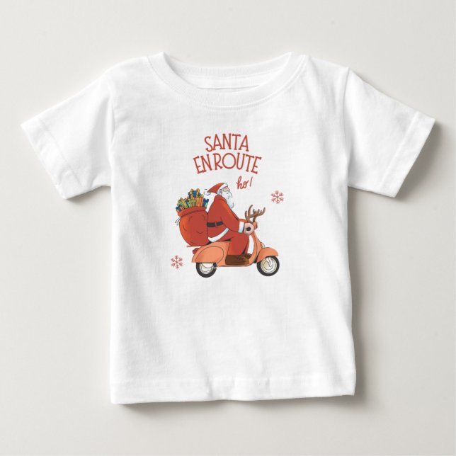 Camiseta Para Bebê Papai Noel a caminho (Frente)