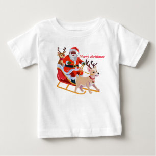 Camiseta Para Bebê Papai Noel afro-americano