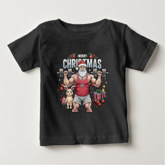 Camiseta Para Bebê Papai Noel com um Twist - Feriado de Papais noeis 