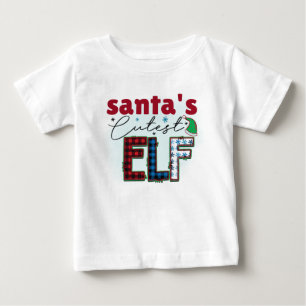 Camiseta Para Bebê Papai noel Cutest Elf
