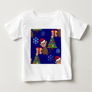 Camiseta Para Bebê papai noel de natal, macaco emoji