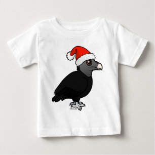 Camiseta Para Bebê Papai noel do abutre preto