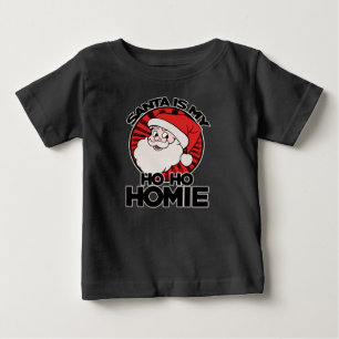 Camiseta Para Bebê Papai Noel é o meu ho ho homo