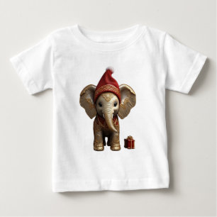 Camiseta Para Bebê Papai Noel ELEFANTEZINHO FOFO