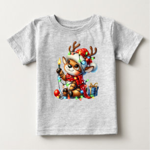 Camiseta Para Bebê Papai Noel Está Chegando