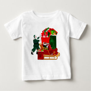 Camiseta Para Bebê Papai noel está embalando sua camisa-da-luxa
