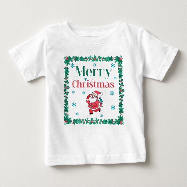 Camiseta Para Bebê Papai Noel Felry Natal (Frente)