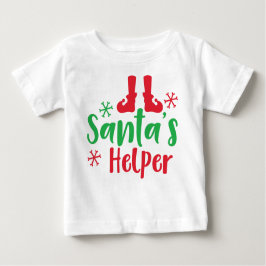 Camiseta Para Bebê Papai noel Helper, Calçados Elf, Flocos de neve, N