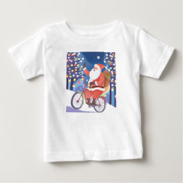Camiseta Para Bebê Papai Noel motociclista