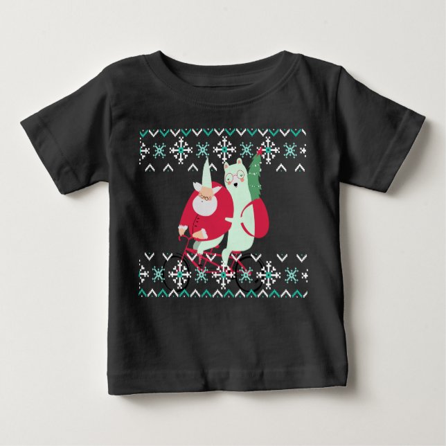 Camiseta Para Bebê Papai Noel Natal Férias Divertidas (Frente)