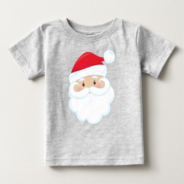 Camiseta Para Bebê Papai Noel, Papais noeis sorridentes, Papai Noel,  (Frente)