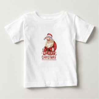 Camiseta Para Bebê "Papai noel Pequeno Auxiliar: Tee de Natal Criança