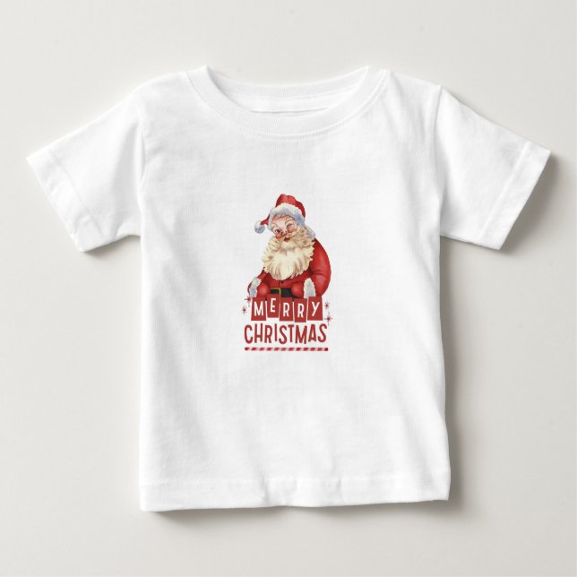 Camiseta Para Bebê "Papai noel Pequeno Auxiliar: Tee de Natal Criança (Frente)