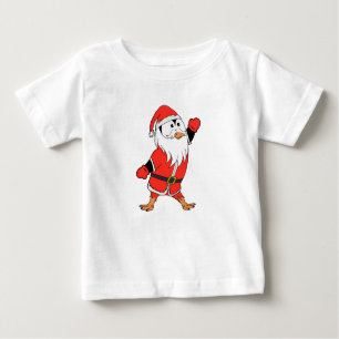 Camiseta Para Bebê Papai Noel Pinguim Pronta para o Natal