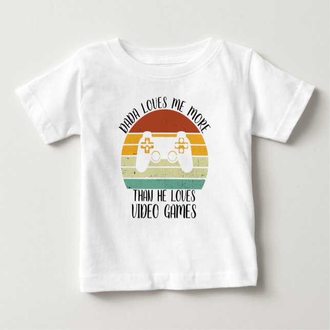 Camiseta Para Bebê Papai Personalizado Me Ama Mais Do Que Ele Ama Vid (Frente)
