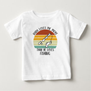 Camiseta Para Bebê Papai Querido Me Ama Mais Do Que Ama Pescar