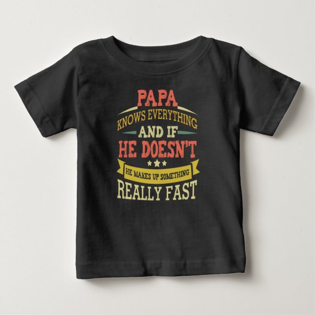 Camiseta Para Bebê Papai sabe tudo (Frente)