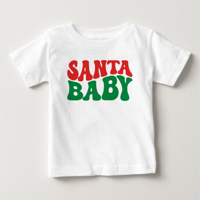 Camiseta Para Bebê Papais noeis Bebê, Natal (Frente)