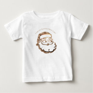 Camiseta Para Bebê Papais noeis Belos e Engraçado Pai Natal Dourado