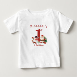 Camiseta Para Bebê Papais noeis, boneco de neve, veado Bebê é o prime