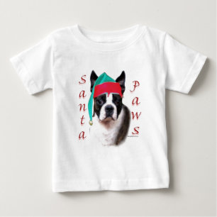 Camiseta Para Bebê Papais noeis de Boston Terrier