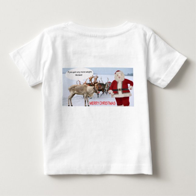 Camiseta Para Bebê papais noeis de natal alegres (Verso)