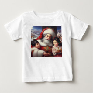 Camiseta Para Bebê Papais noeis de Natal com Crianças 5