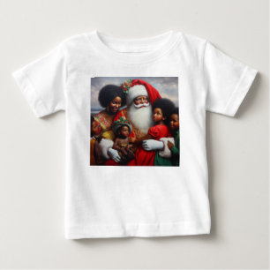 Camiseta Para Bebê Papais noeis de Natal com Crianças 7