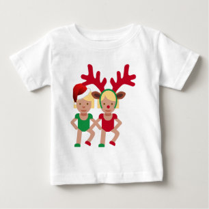 Camiseta Para Bebê papais noeis de Natal emoji