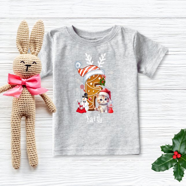Camiseta Para Bebê Papais noeis de Natal Familiares Gingerbird Letra  (Criador carregado)
