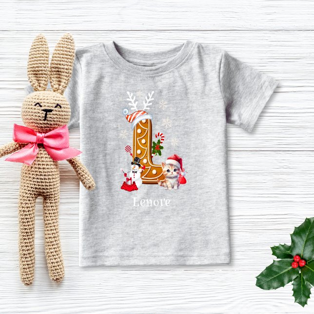 Camiseta Para Bebê Papais noeis de Natal - Gingerpão - Letra L Rapari (Criador carregado)