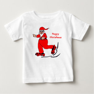 Camiseta Para Bebê Papais noeis de patinação