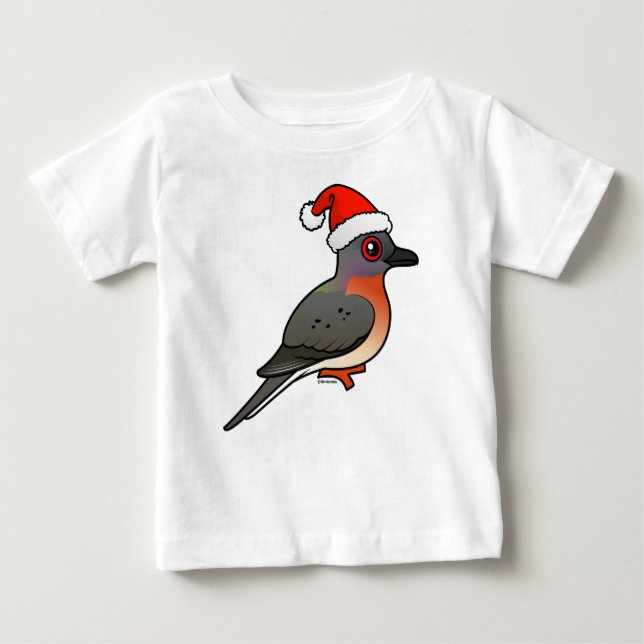 Camiseta Para Bebê Papais noeis de pombos de passageiros (Frente)
