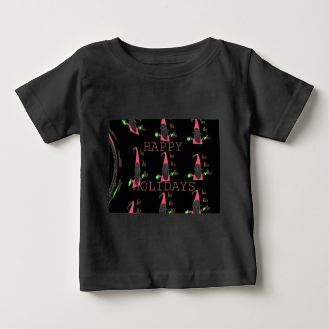 Camiseta Para Bebê Papais noeis De Rato Jolly: Uma Ilustração De Féri (Frente)