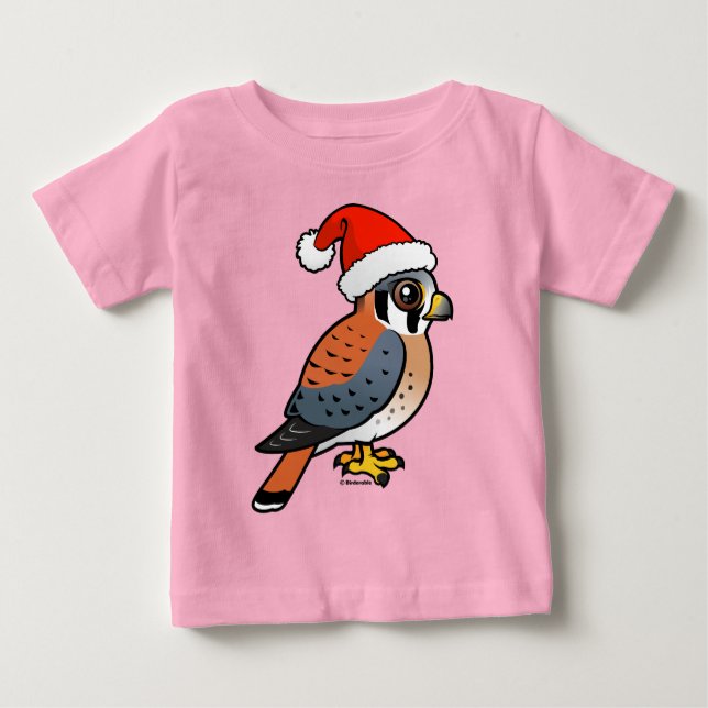 Camiseta Para Bebê Papais noeis do Kestrel Americano (Frente)