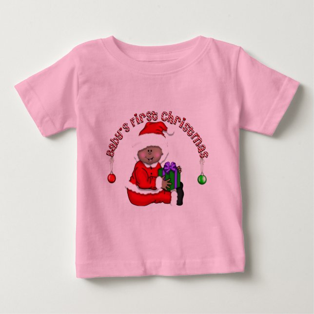 Camiseta Para Bebê Papais noeis Elf Baby T-shirts e presentes (Frente)