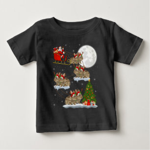 Camiseta Para Bebê Papais noeis Engraçados Da Árvore De Iluminação Do
