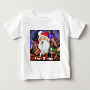 Camiseta Para Bebê Papais noeis engraçados e Rebeldes Festa de Natal