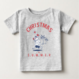 Camiseta Para Bebê Papais noeis Engraçados No Natal Do Verão Em Julho