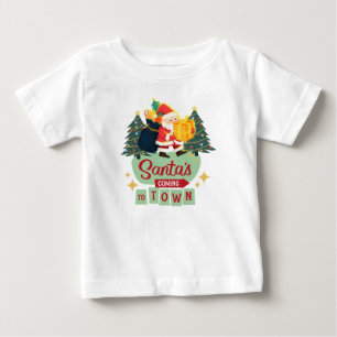 Camiseta Para Bebê Papais Noéis estão chegando à cidade