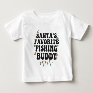 Camiseta Para Bebê Papais noeis Favoritos Pescaria Pai de Natal Engra