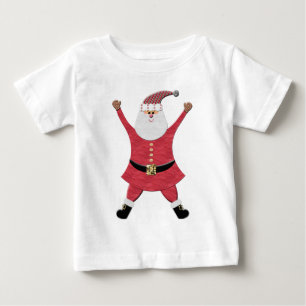 Camiseta Para Bebê Papais noeis felizes pulando para a alegria
