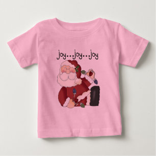 Camiseta Para Bebê Papais noeis Joy T-shirts e presentes