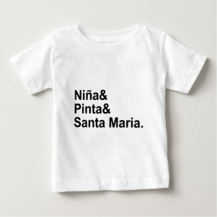 Camiseta Para Bebê Papais noeis Nina Pinta Maria  Navio Cristóvão C