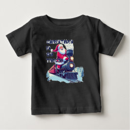 Camiseta Para Bebê Papais noeis num comboio