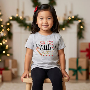 Camiseta Para Bebê Papais noeis Pequeno presente de Natal Docinho