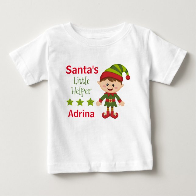 Camiseta Para Bebê Papais noeis Pequenos Auxiliares Bebê Tutu Roupa (Frente)